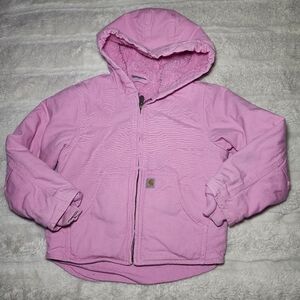 Carhartt Girls  Youth XS  Pink Hooded Sherpa Lined Winter Jacket – Read